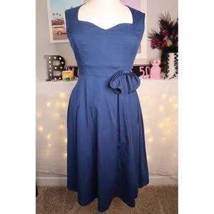 Lindy Bop Vintage Blue Swing Dress Vintage Reproduction